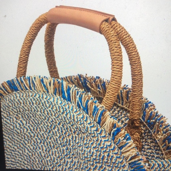 New Zara Round Woven Basket Rattan Cross Body - Picture 3 of 9
